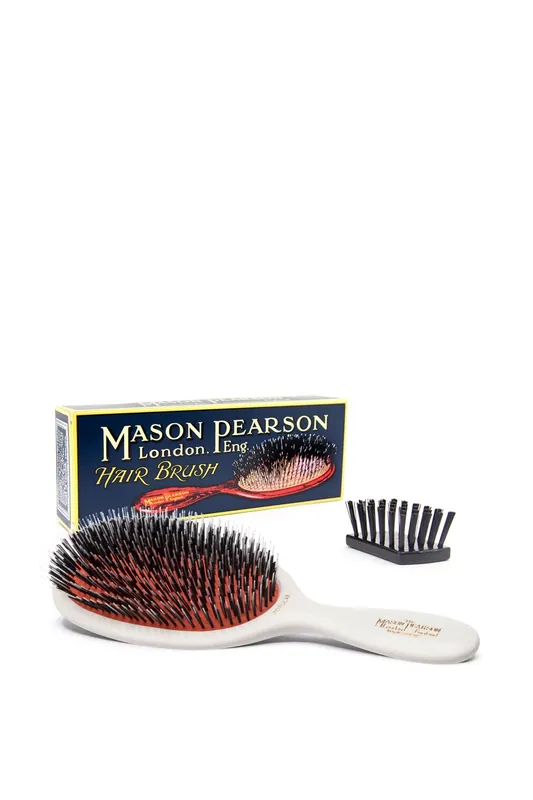 Large Bristle & Nylon Hair Brush White - Mason Pearson