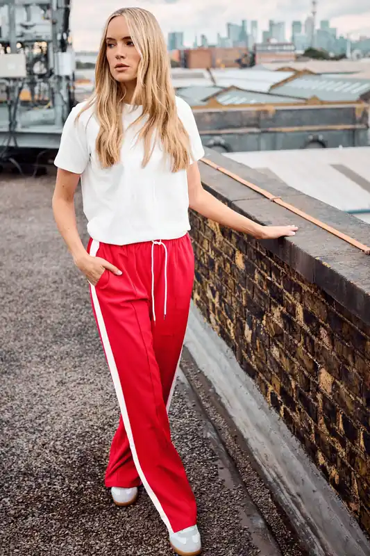Tall Side Stripe Wide Leg Trousers - Long Tall Sally