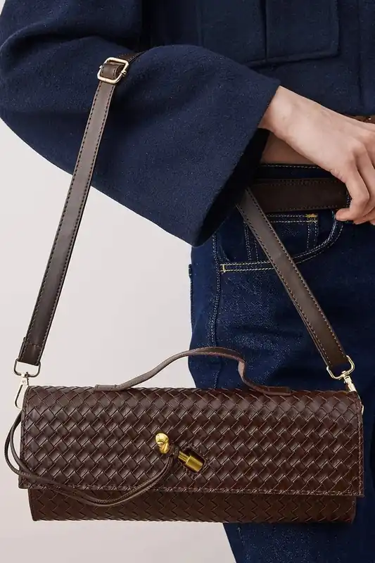 Woven Flap Over Cross Body Bag - WOVCOR