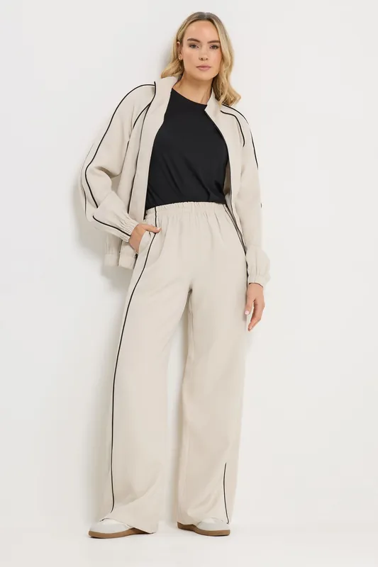 Tall Piped Wide Leg Trousers - Long Tall Sally