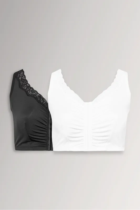 2 Pack Non Padded Lace Trim Bras Bras - Yours