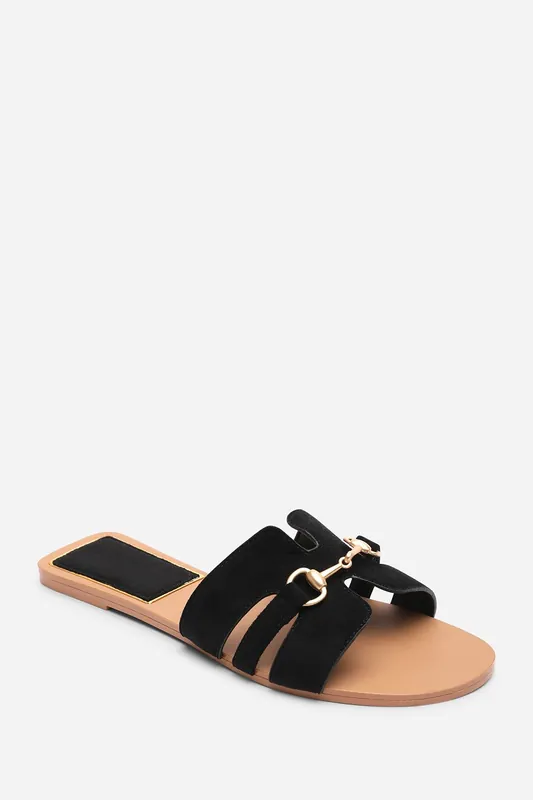 Dorina Embellished Suede Slide On Sandals - Where's That From