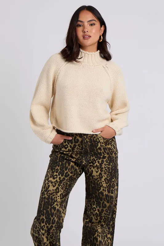 Exposed Seam Roll Neck Jumper - Urban Bliss