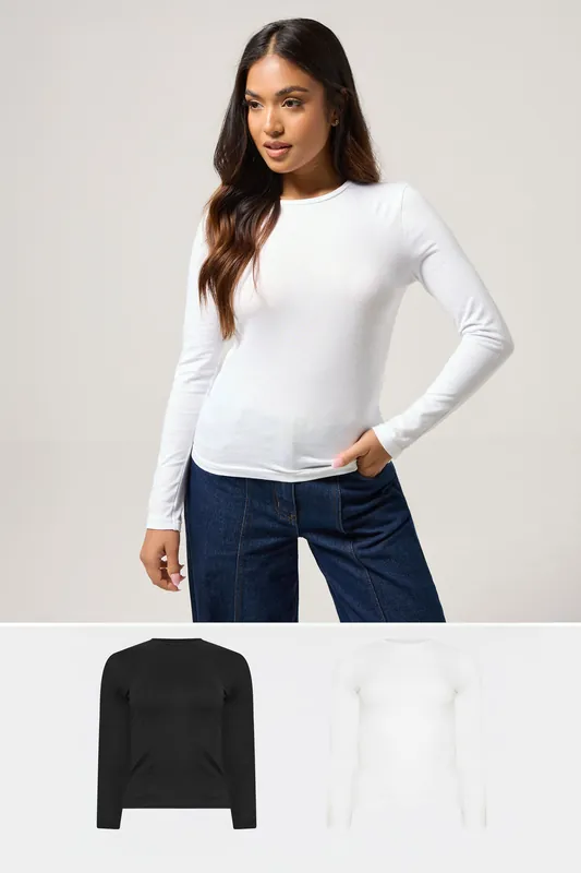 Petite 2 Pack Long Sleeve Tops - PixieGirl
