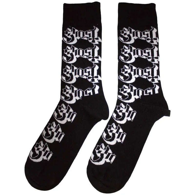 Repeat Logo Pattern Womens Ankle Socks - Ghost