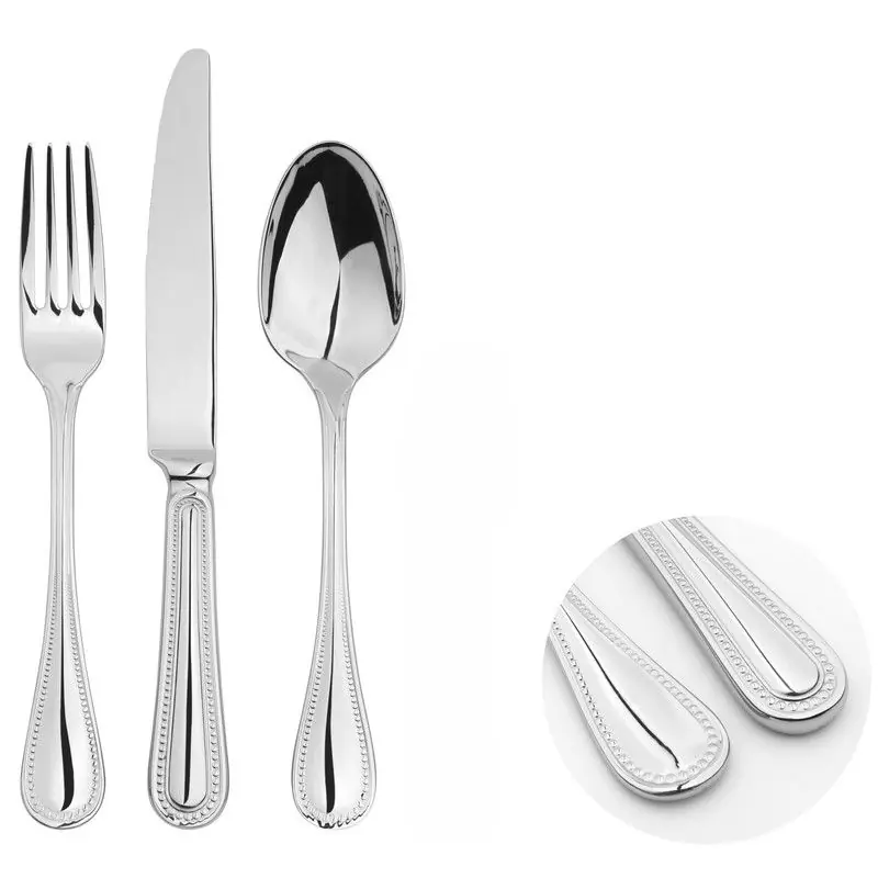 Cutlery Sets Stainless Steel 18/8 Catering Bead 12pc Set - Glim & Glam