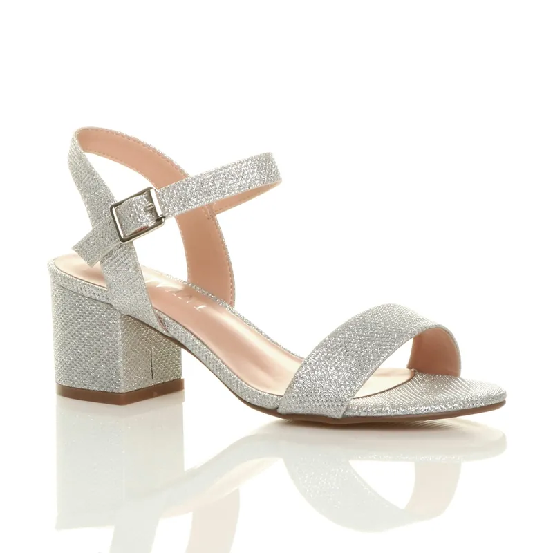 Mid Block Heel Strappy Sandals - AJVANI