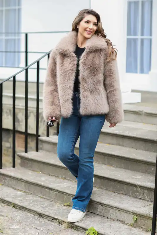 Faux Soft Fur Jacket - DOUBLE SECOND