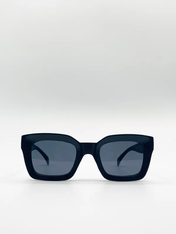 Oversized Matte Crystal Frame Cateye Sunglasses - SVNX