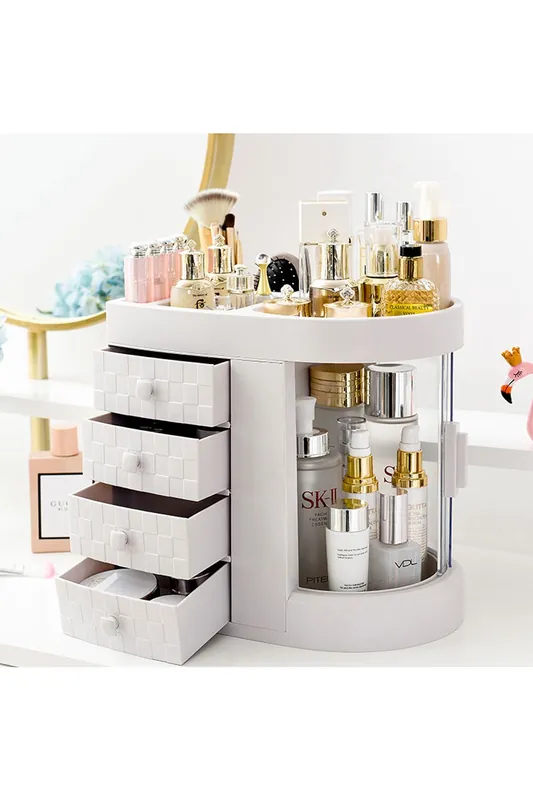 Acrylic Desktop Makeup Cosmetic Organizer with 4 Drawers - Living and Home