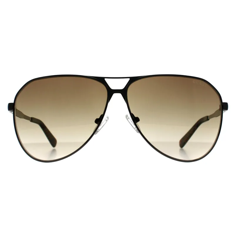 Aviator Shiny Gunmetal Brown Gradient GU00069 - Guess