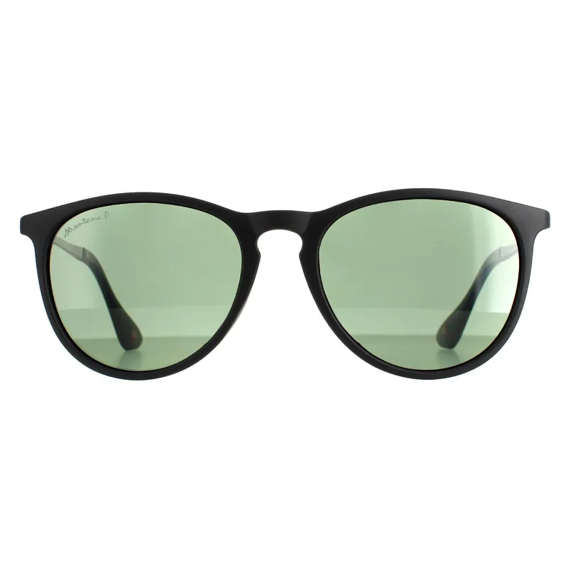 Oval Matte Black Green Polarized MP24 Sunglasses - montana