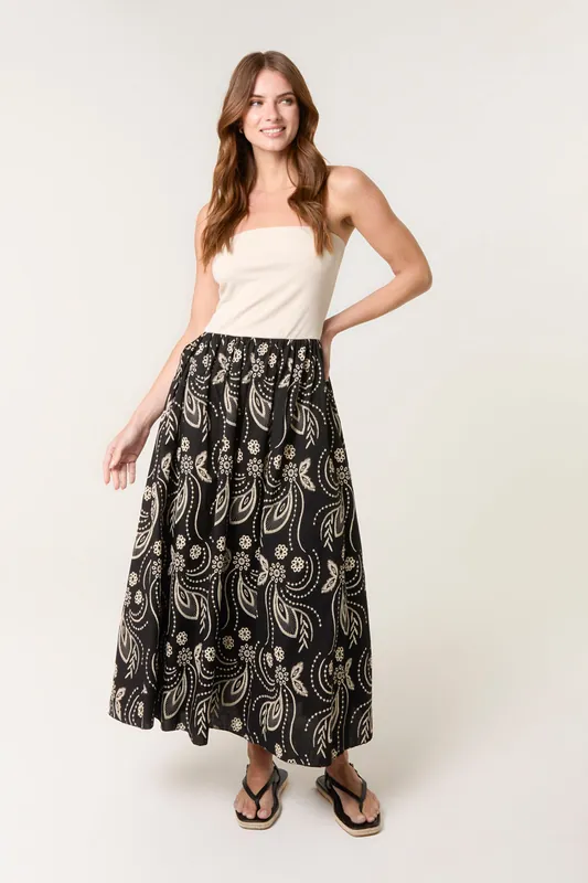 Black Embroidered Bandeau 2 In 1 Dress - Blue Vanilla