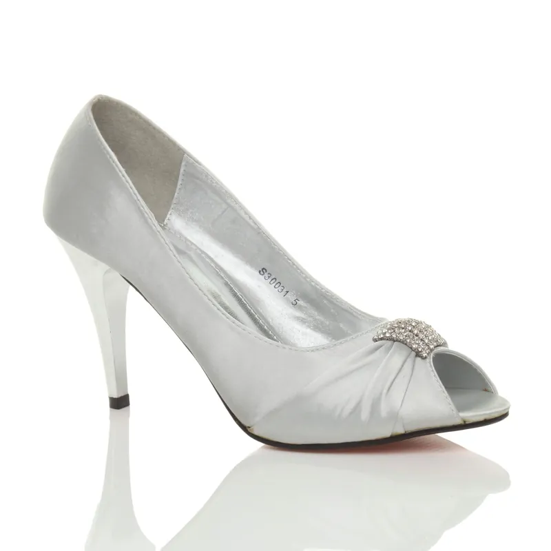 High Heel Peep Toe Court Shoes - AJVANI