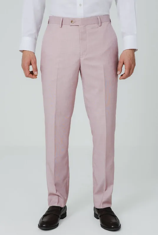 Pink Sharkskin Suit Trousers - Dobell