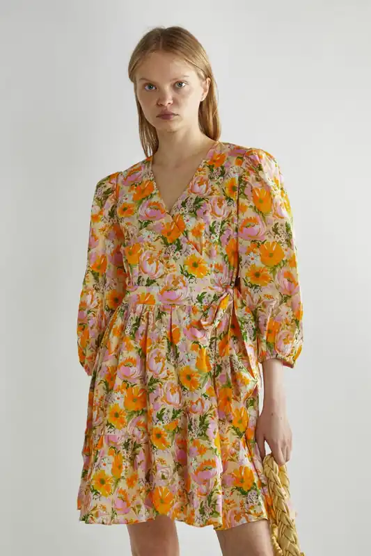 Floral Wrap Mini Dress - Shnoo