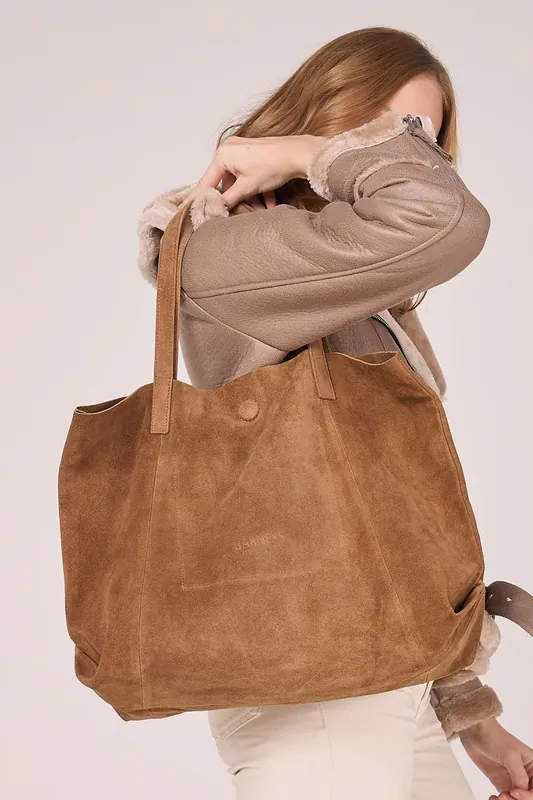 Real Suede Tote Bag - Barneys Originals