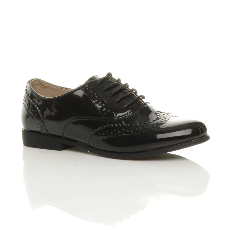 Flat Heel Lace Up Oxfords Brogues - AJVANI