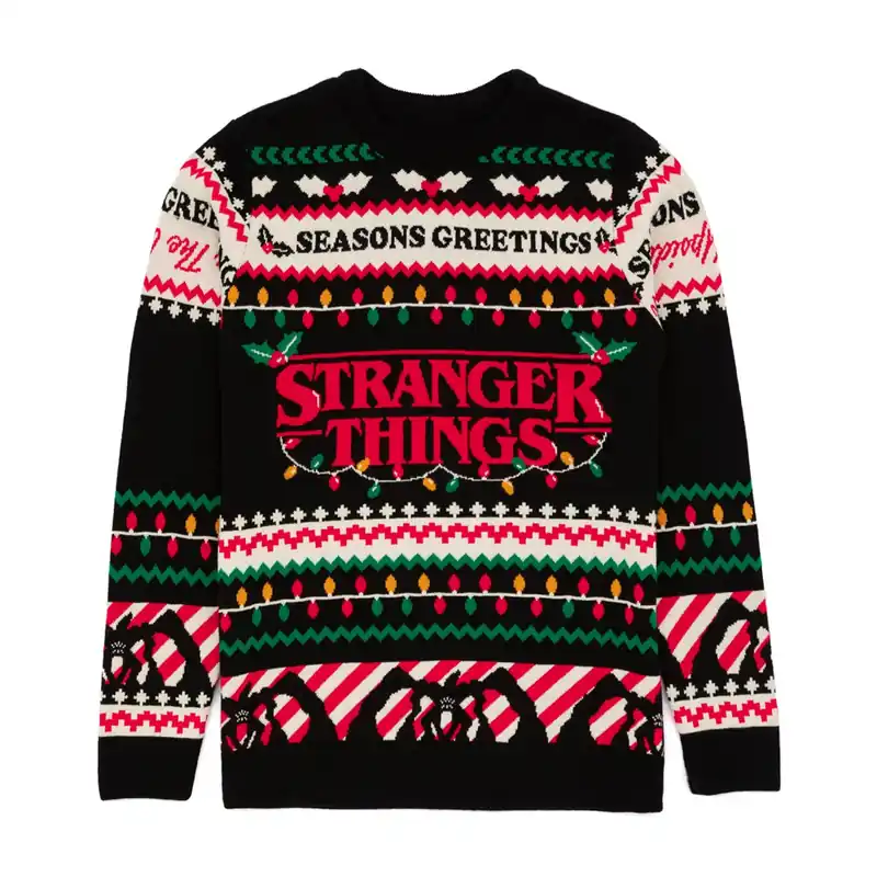 Stranger Things Christmas Jumper | Unisex Black | Official Merch