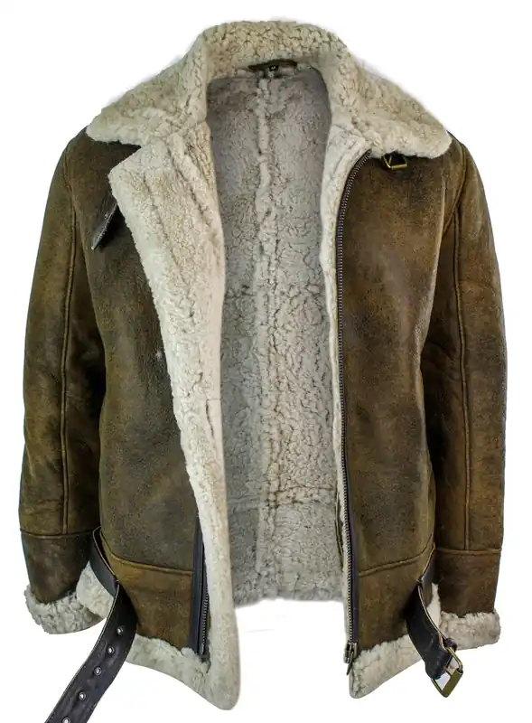Vintage Sherling Sheepskin Pilot Jacket With Cream Fur - TruClothing