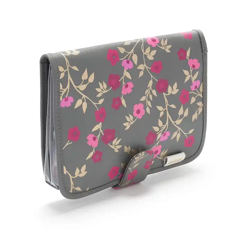 Kate Hanging Beauty Bag in Blossom Charcoal - Victoria Green