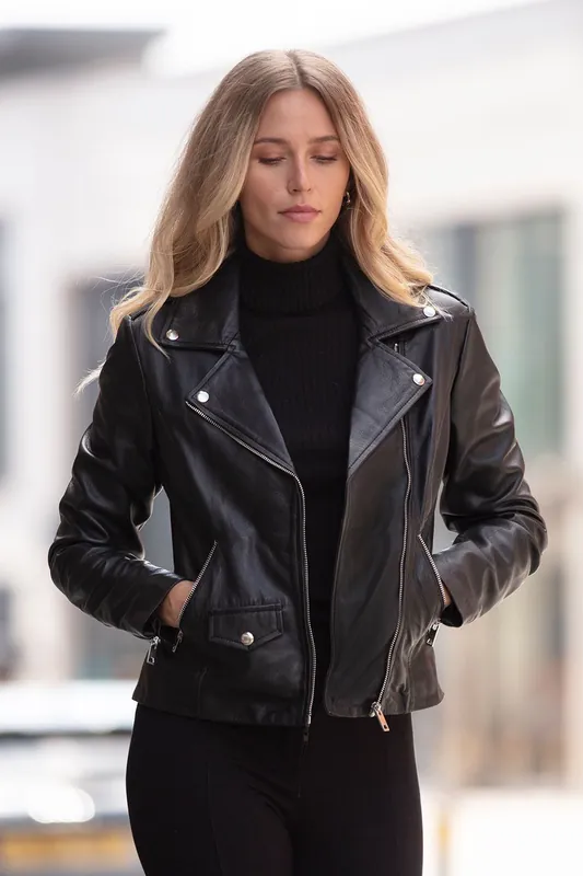 Fia' Real Leather Biker Jacket Women Coat - Ashwood Leather