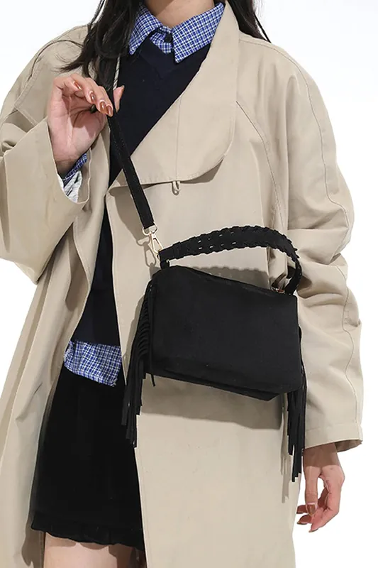 'Vivienne' Western Fringe Tassel Crossbody Bag With Shoulder Strap - XY London