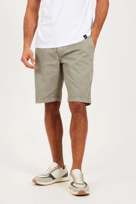 Cotton Twill Elasticated Waist Shorts - Brave Soul
