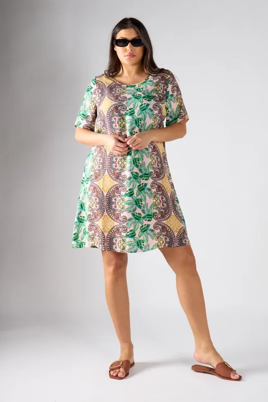Short Sleeve Shift Dress - Shnoo