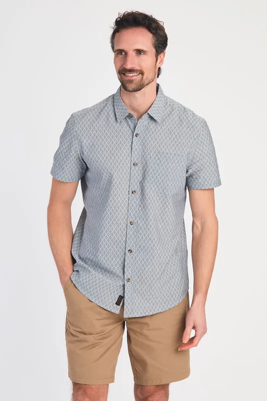 Cotton Printed Chambray Short Sleeve Shirt - Tokyo Laundry