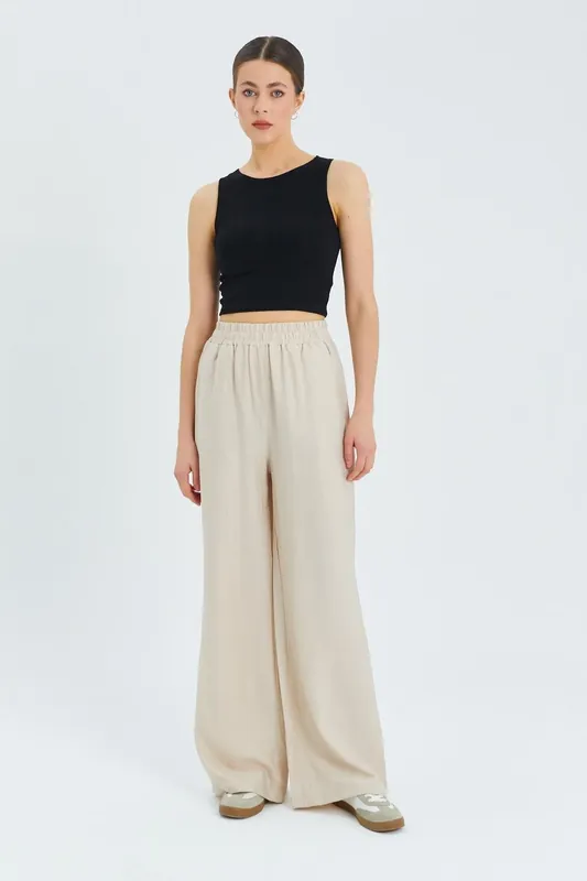 Soft Touch High Waist Wide Leg Pants - MixRay