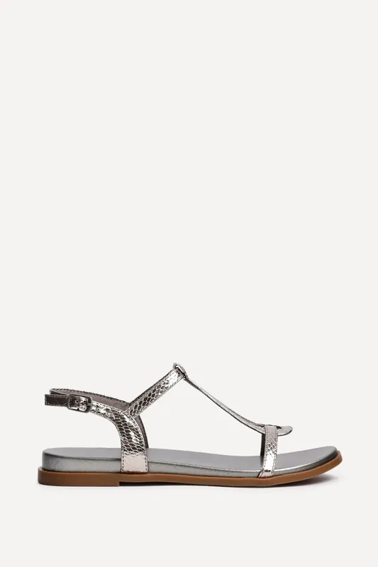 Saylor Pewter T-Bar Sandals