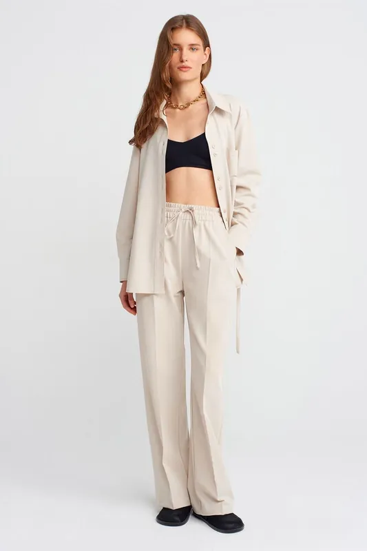 Wide-Leg Jersey Trousers