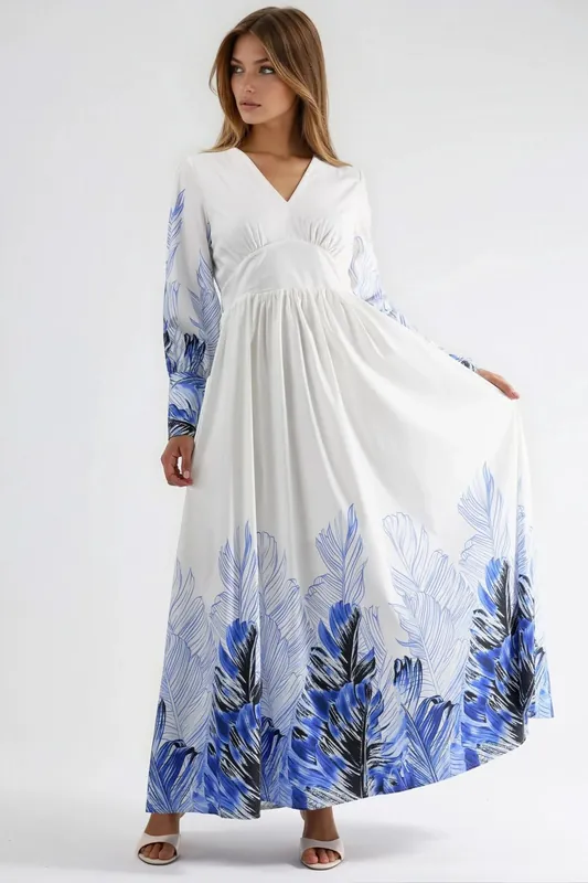 Tropical Floral Print Maxi Dress - MSN Collection