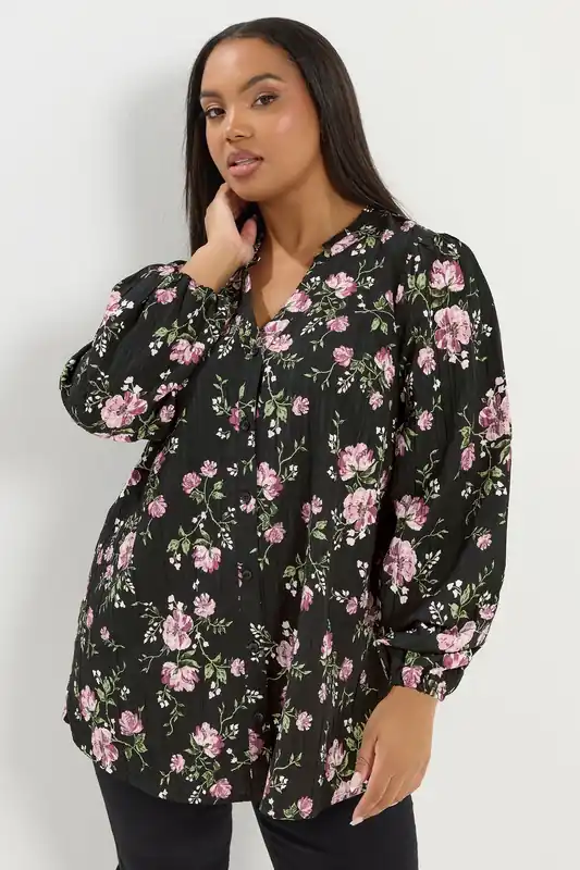 Floral Notch Neck Blouse - Yours