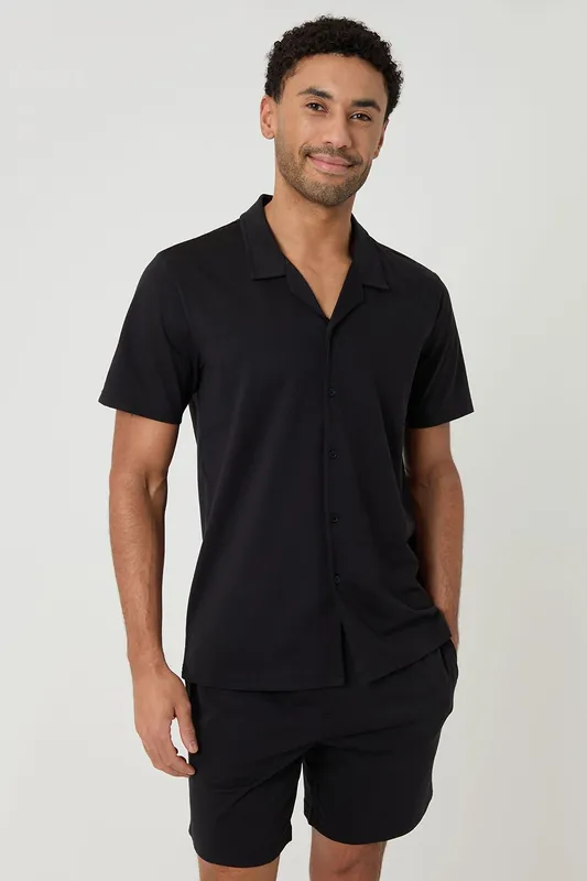 Cotton Shirt & Shorts Lounge Set - Threadbare