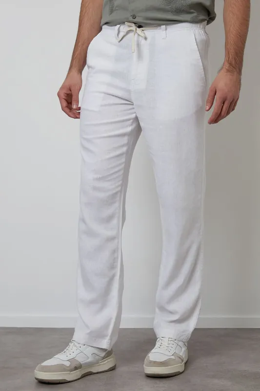 Annual' Linen Blend Casual Trousers - Threadbare
