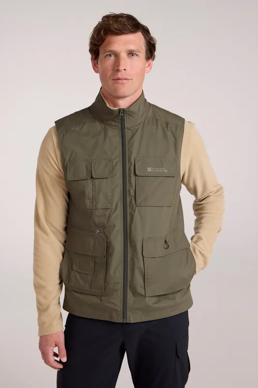 Trek II' Lightweight Quick Dry Multi Pocket Casual Full Zip Gilet - Mountain Warehouse