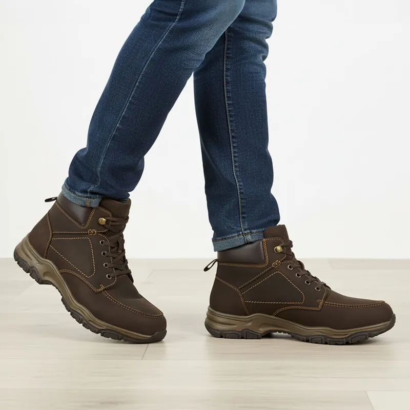 Brentford Nubuck Leather Mens Lace Up Boots - Silver Street London