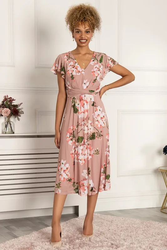 Shirley Floral Print Mesh Dress - Jolie Moi