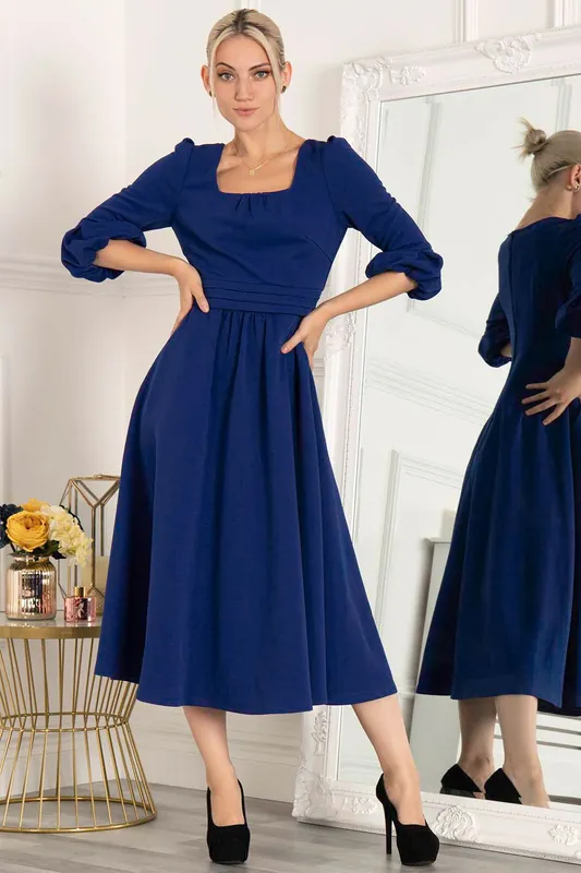 Bell Sleeve Flare Midi Dress - Jolie Moi