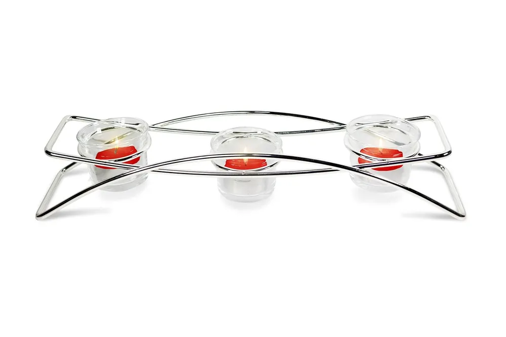 Silverplated Triple Tealight Holder - Silver Editions