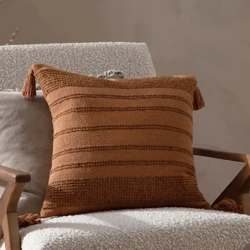 Larch Woven Tasselled Cushion - Yard
