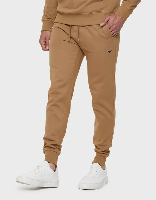 Cotton Blend 'Trifoliate' Joggers - Threadbare
