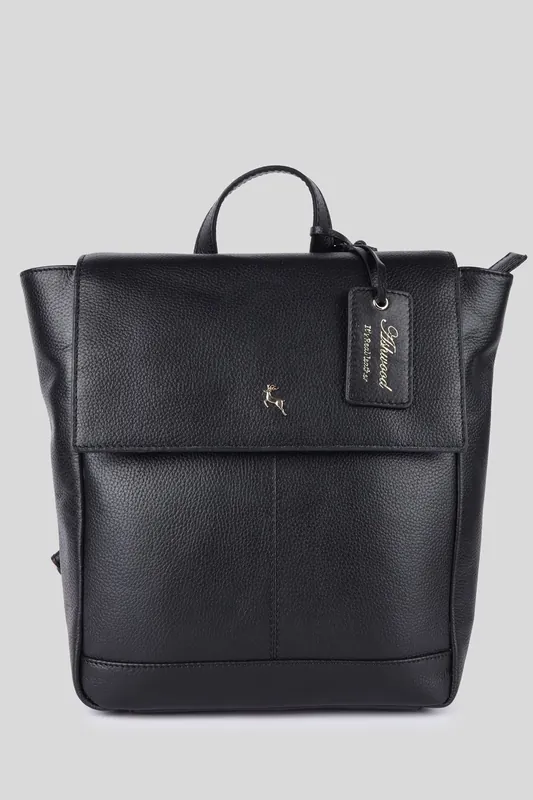 'Lussuria Venezia' Real Leather Flapover Backpack - Ashwood Leather