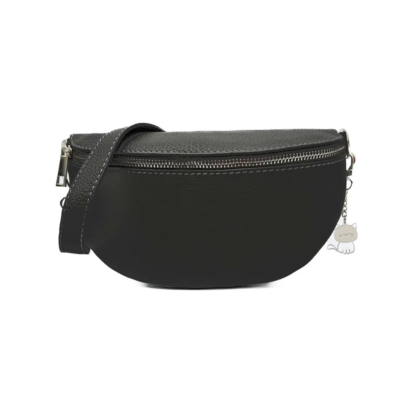 Italian Real Leather Bum Bag Style Crossbody Bag - Kitise