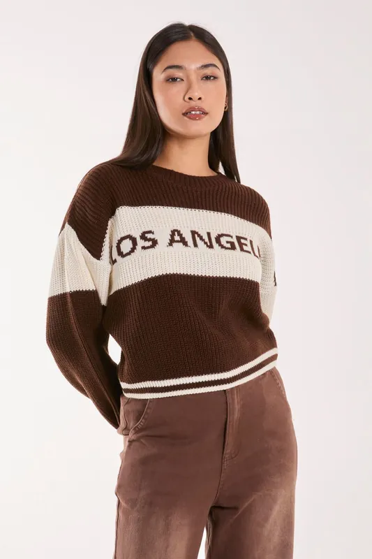 Los Angeles Knit Jumper - Pink Vanilla