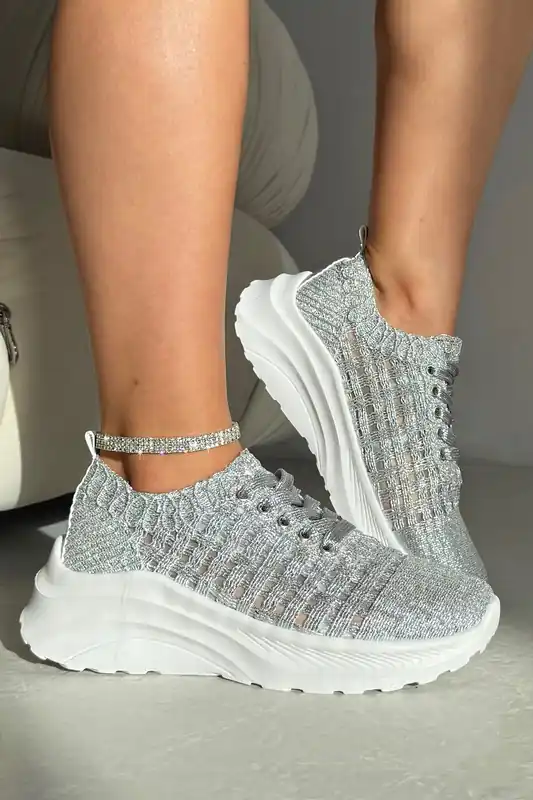Flex Cloud Knit Mesh Lace-Up Chunky Trainers