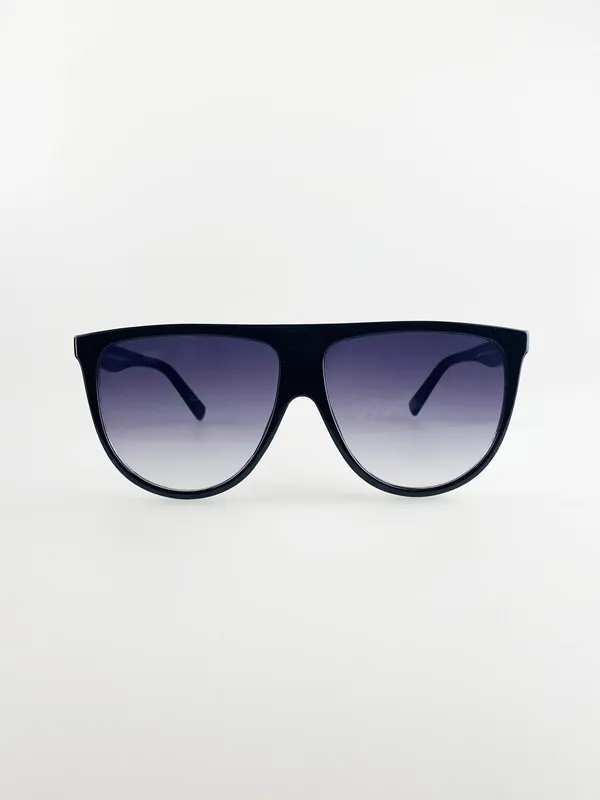 Black Oversized Sunglasses with Black Ombre Lenses - SVNX