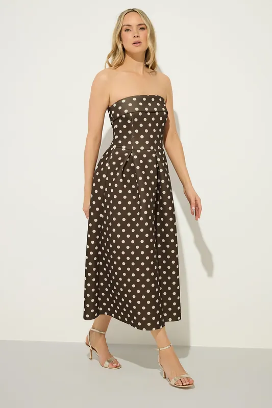 Tall Spot Pleated Midi Dress - Long Tall Sally
